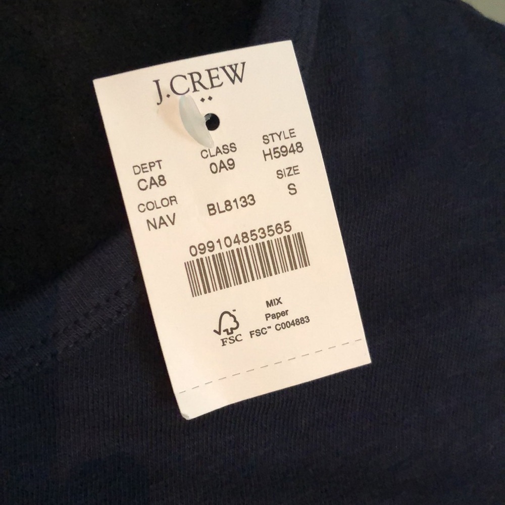 NWT JC crew T-shirt size small Navy - Picture 2 of 4